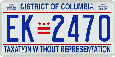 DC license plate EK2470