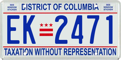 DC license plate EK2471