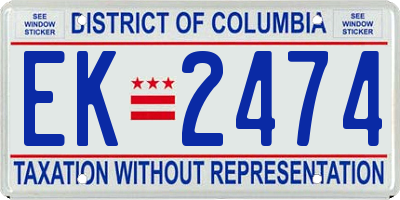 DC license plate EK2474