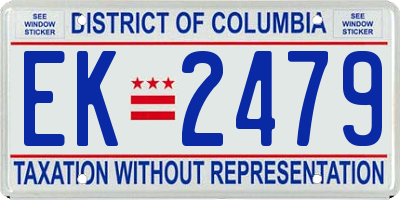 DC license plate EK2479