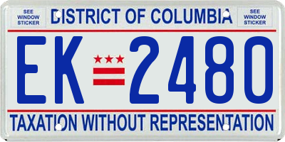 DC license plate EK2480