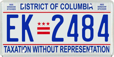 DC license plate EK2484
