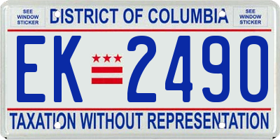 DC license plate EK2490