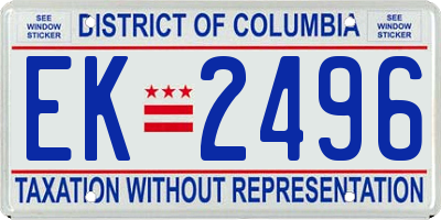 DC license plate EK2496