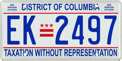 DC license plate EK2497