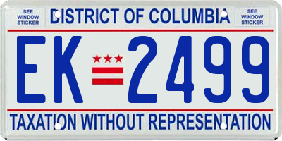 DC license plate EK2499