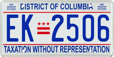 DC license plate EK2506