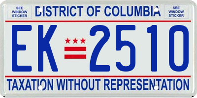 DC license plate EK2510