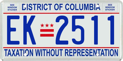 DC license plate EK2511