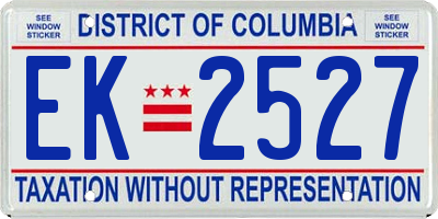 DC license plate EK2527