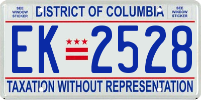 DC license plate EK2528