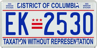 DC license plate EK2530