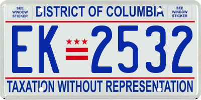 DC license plate EK2532