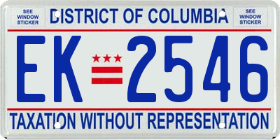 DC license plate EK2546