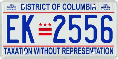 DC license plate EK2556