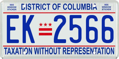 DC license plate EK2566