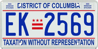 DC license plate EK2569