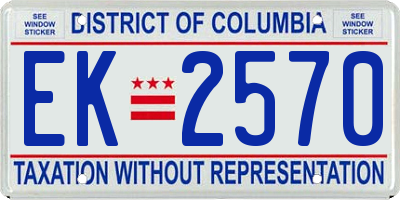 DC license plate EK2570