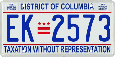 DC license plate EK2573