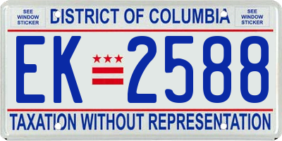 DC license plate EK2588