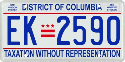 DC license plate EK2590