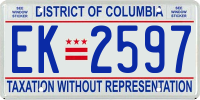 DC license plate EK2597