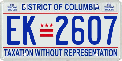 DC license plate EK2607