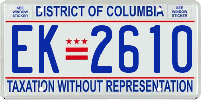 DC license plate EK2610