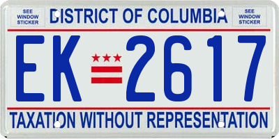 DC license plate EK2617