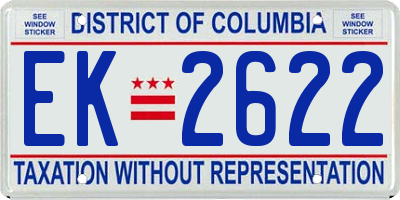 DC license plate EK2622