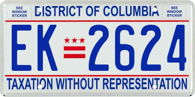 DC license plate EK2624