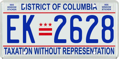 DC license plate EK2628