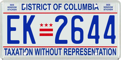 DC license plate EK2644