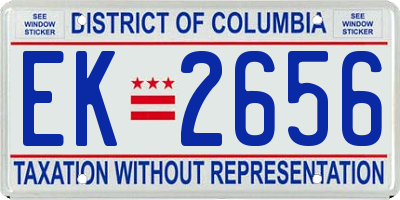 DC license plate EK2656