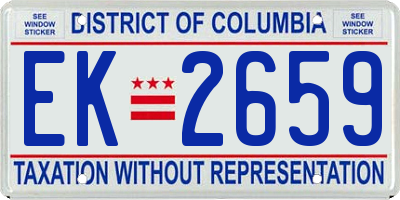 DC license plate EK2659