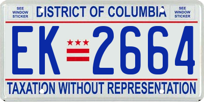 DC license plate EK2664