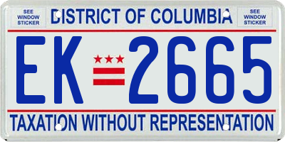 DC license plate EK2665