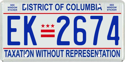 DC license plate EK2674