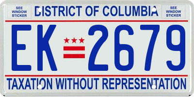 DC license plate EK2679