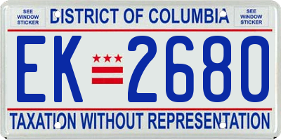 DC license plate EK2680