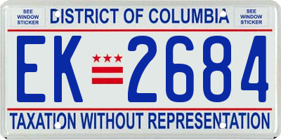 DC license plate EK2684