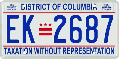 DC license plate EK2687