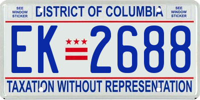 DC license plate EK2688