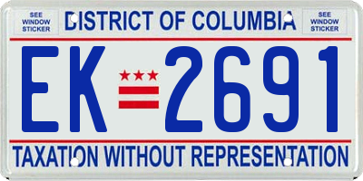 DC license plate EK2691