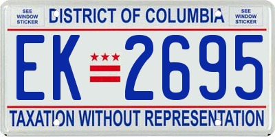 DC license plate EK2695