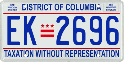 DC license plate EK2696