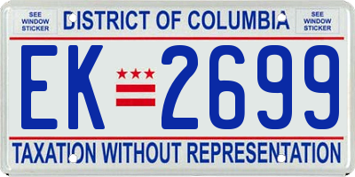 DC license plate EK2699