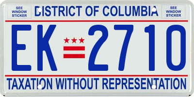 DC license plate EK2710