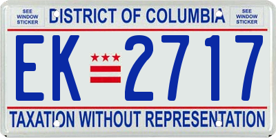 DC license plate EK2717