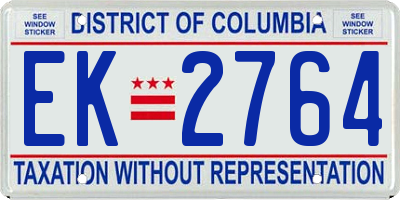 DC license plate EK2764